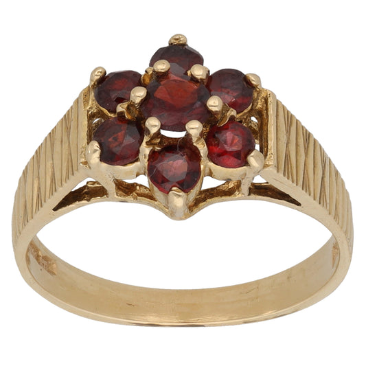 9ct Gold Garnet Dress/Cocktail Ring Size N