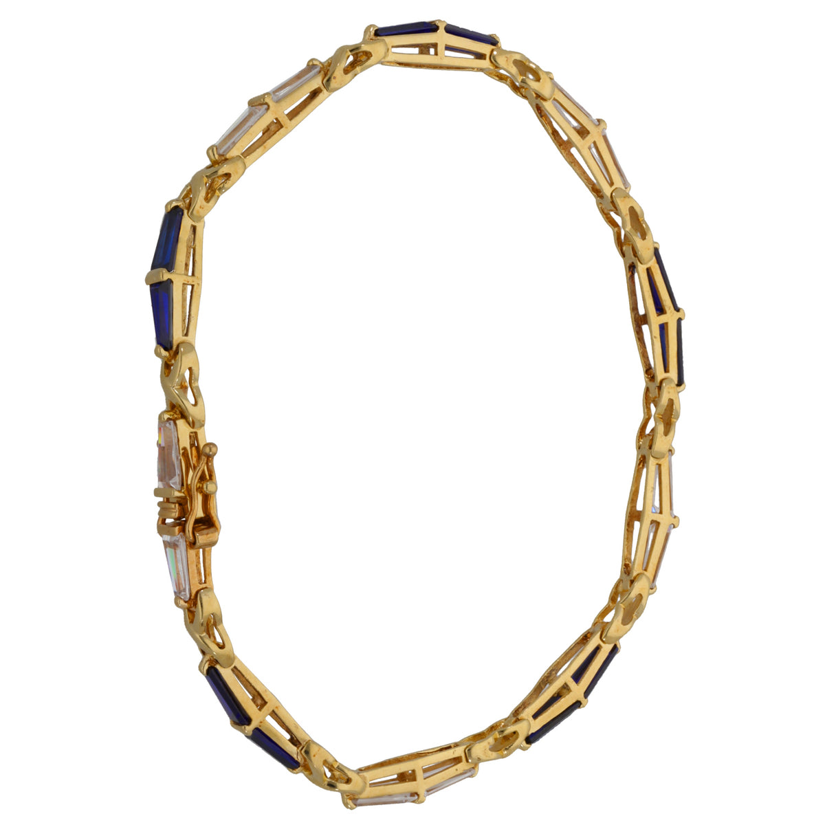14ct Gold Imitation Gems Fancy Stone Set Bracelet