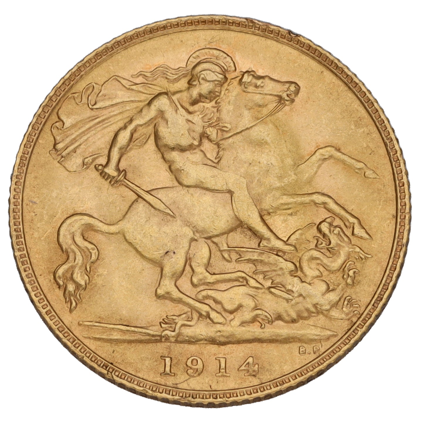 22ct Gold King George V Half Sovereign Coin 1914