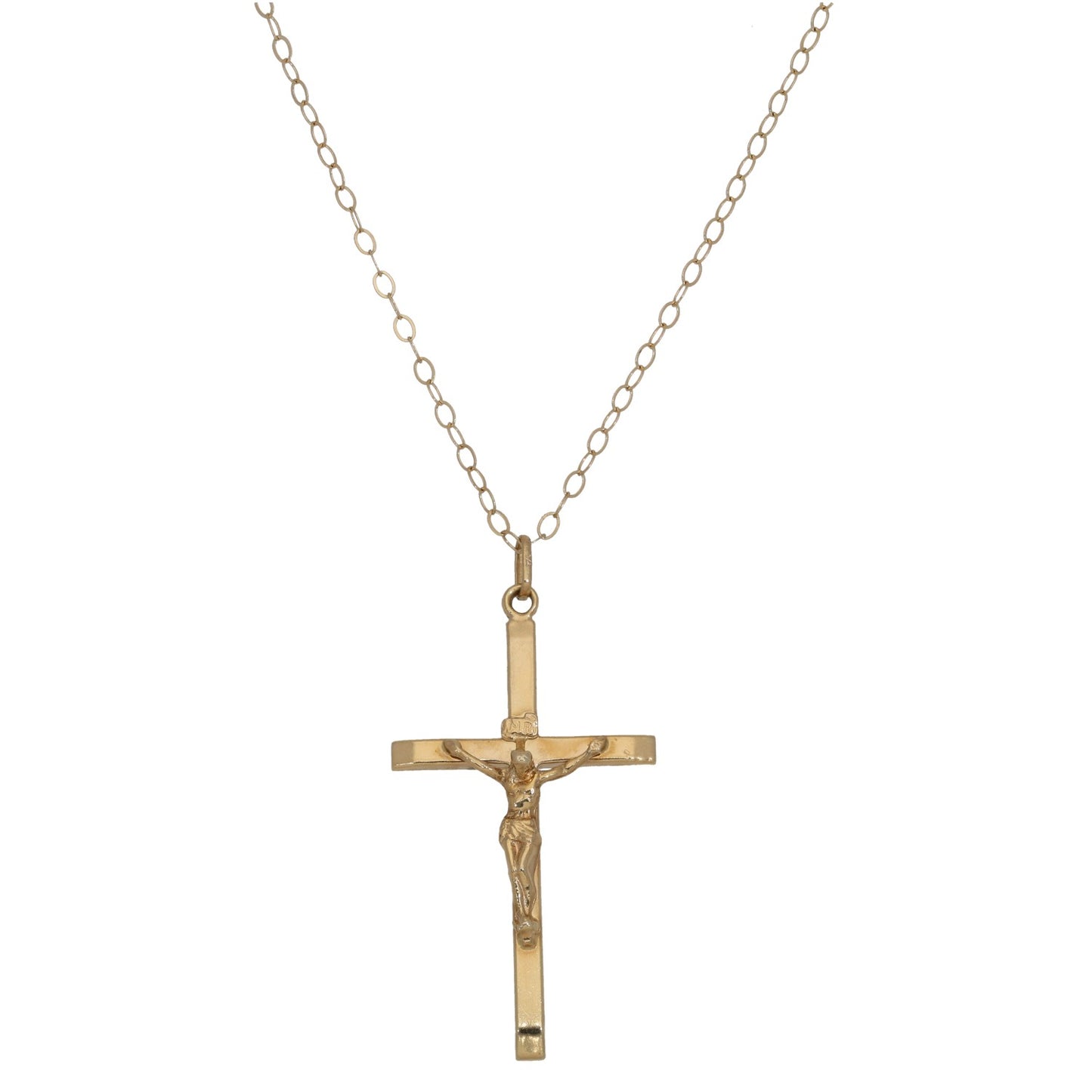 9ct Gold Crucifix Pendant With Chain