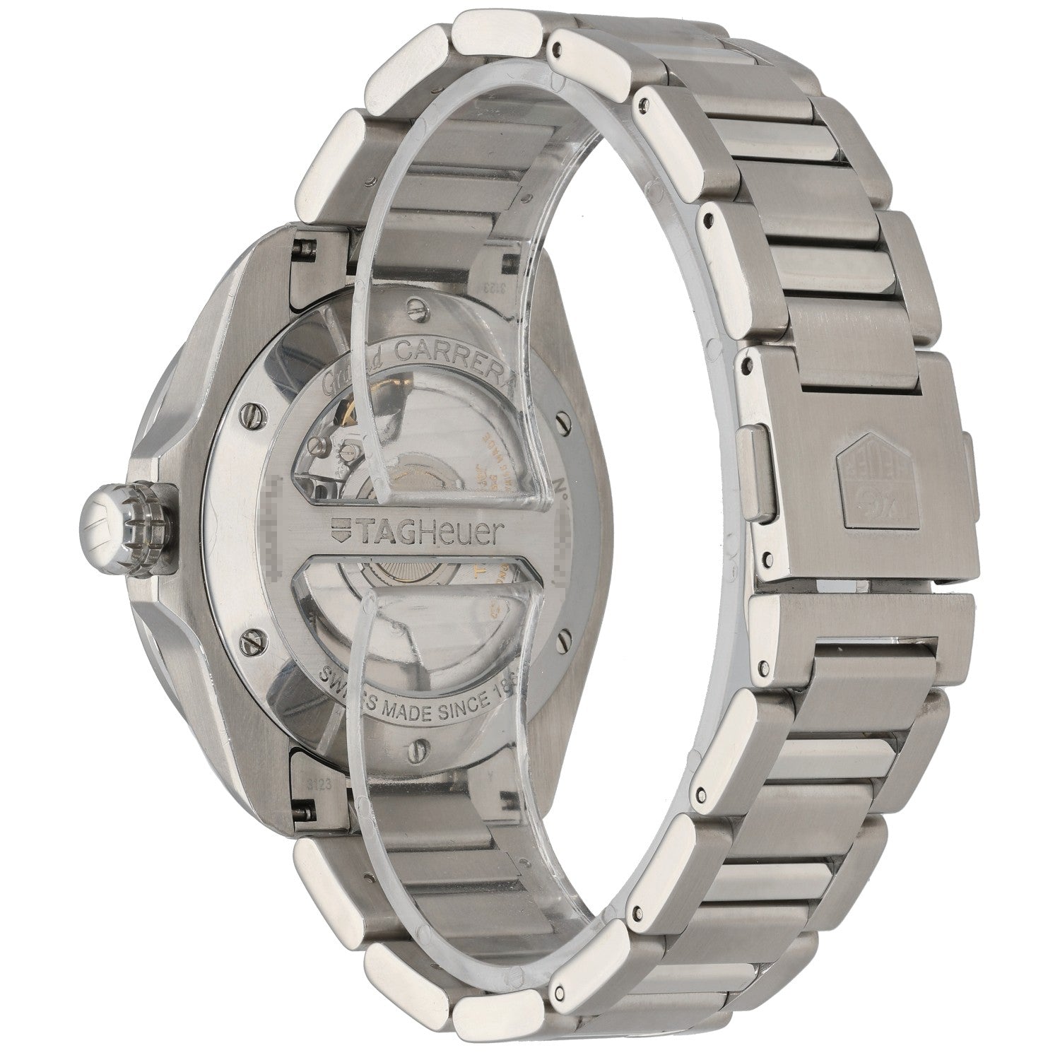 Tag Heuer Grand Carrera WAV511A, Black Dial, Stainless Steel, Rear Angle Image