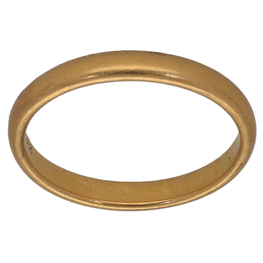 22ct Gold Plain Wedding Ring Size K