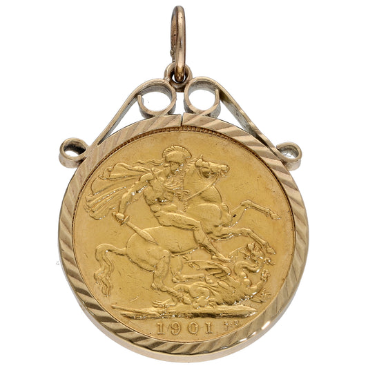 9ct Gold Full Sovereign Coin Pendant