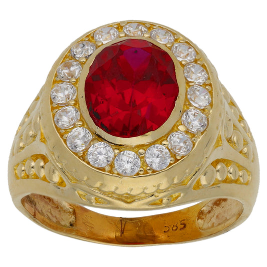 14ct Gold Imitation Gems Alternative Ring Size R