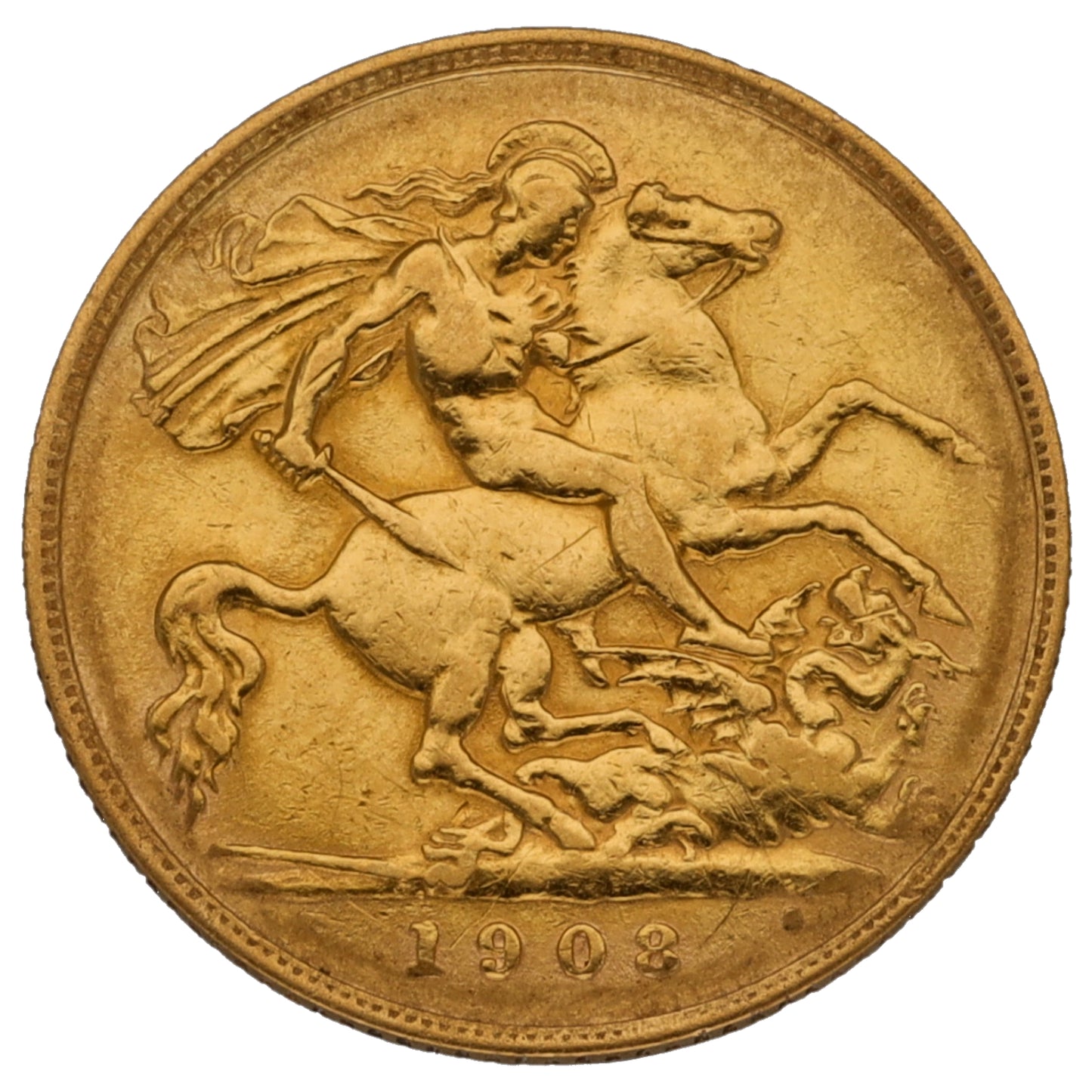 22ct Gold King Edward VII Half Sovereign Coin 1908