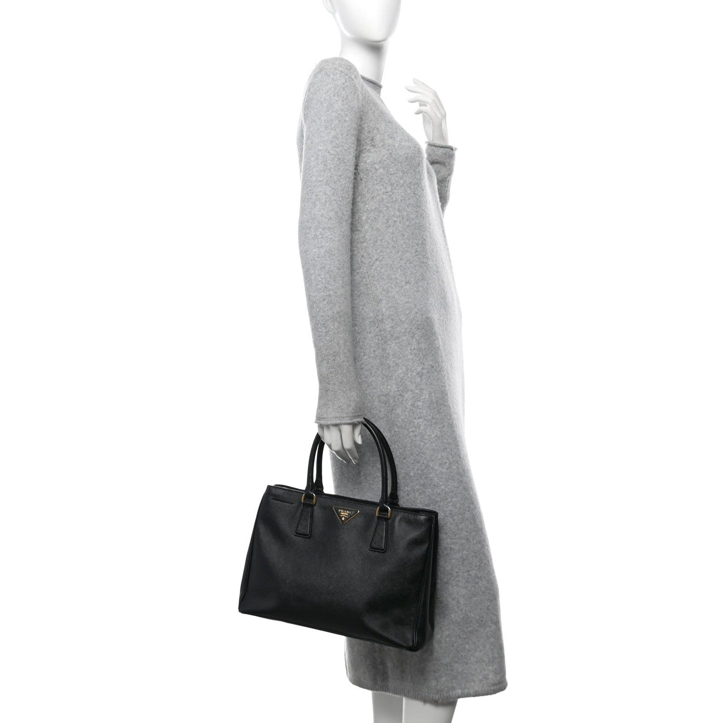 Prada Galleria Medium Tote Saffiano Leather Bag - Black