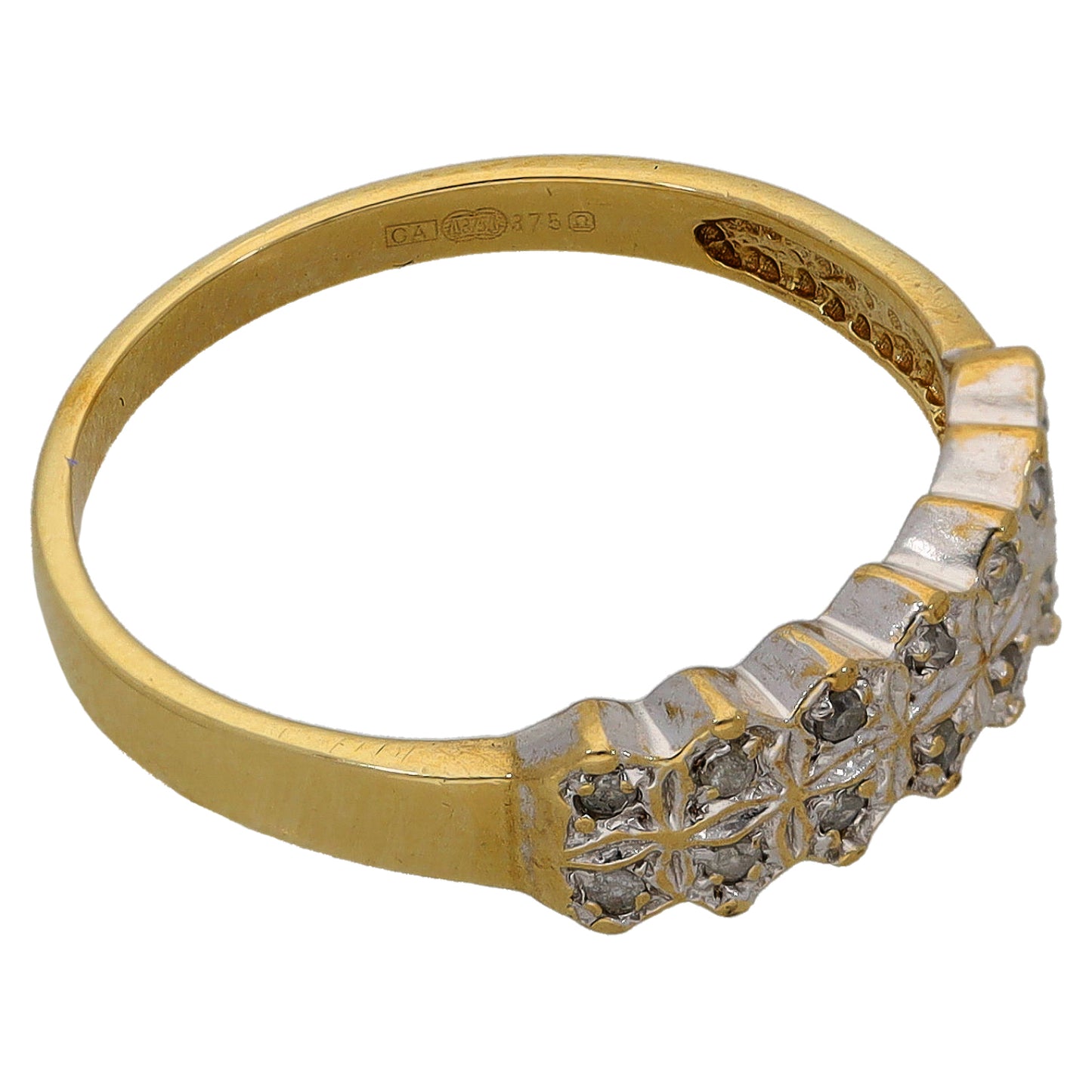 9ct Gold 0.07ct Diamond Half Eternity Ring Size N