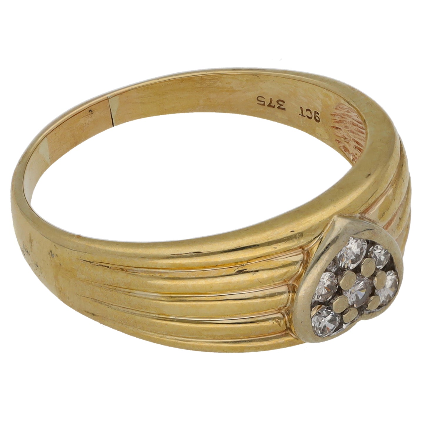 9ct Gold 0.14ct Diamond Dress/Cocktail Ring Size R