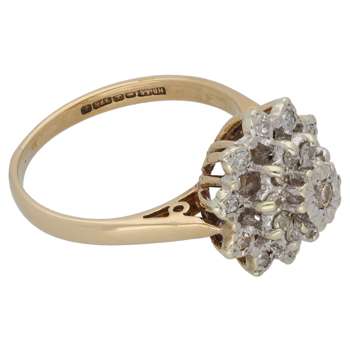 9ct Gold 0.23ct Diamond Dress/Cocktail Ring Size N