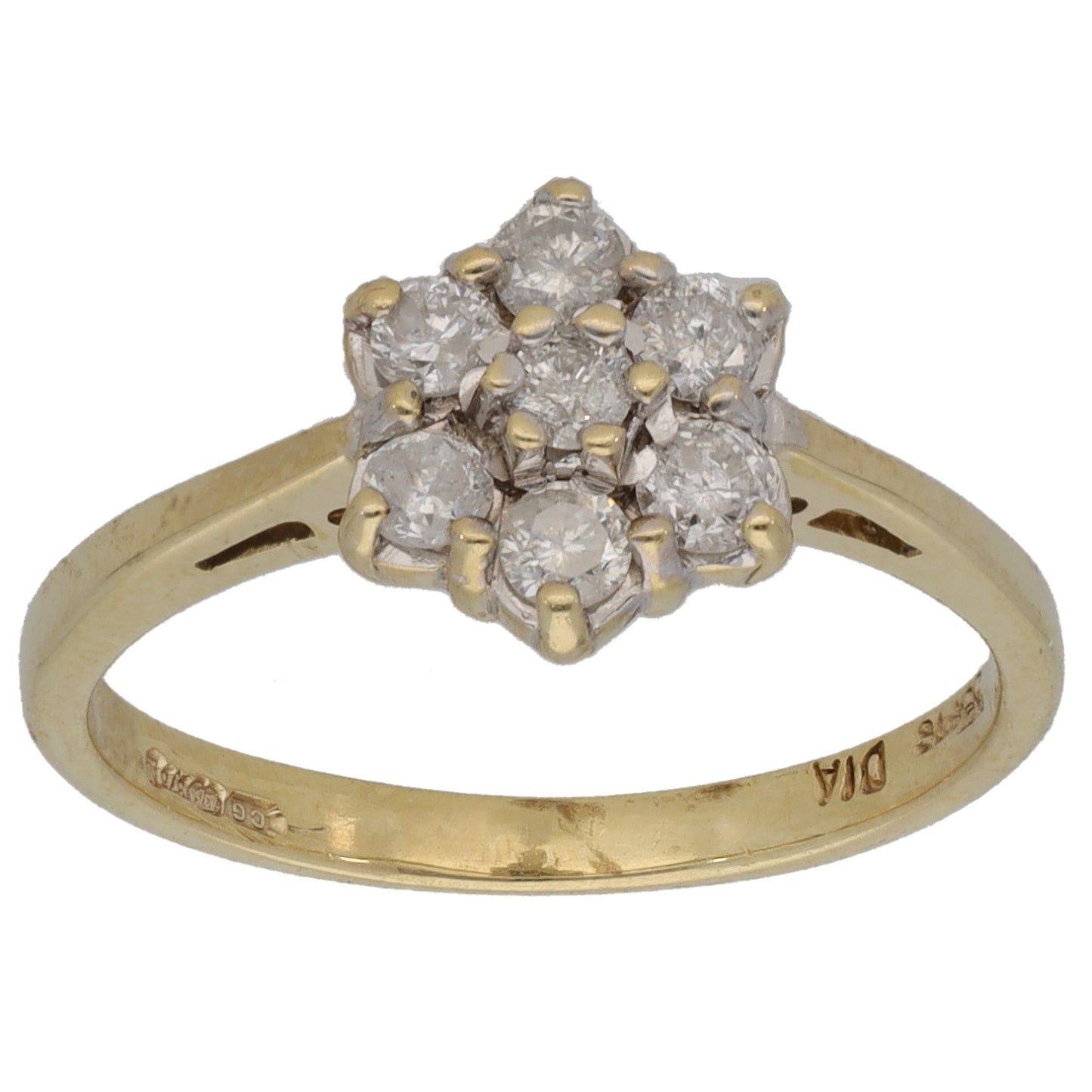9ct Gold 0.33ct Diamond Cluster Ring Size K