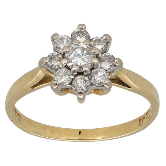 18ct Gold 0.38ct Diamond Cluster Ring Size K