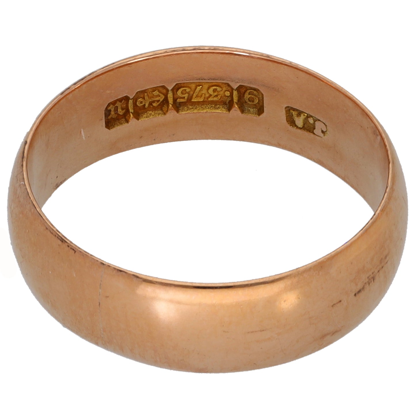 9ct Rose Gold Plain Wedding Ring Size P