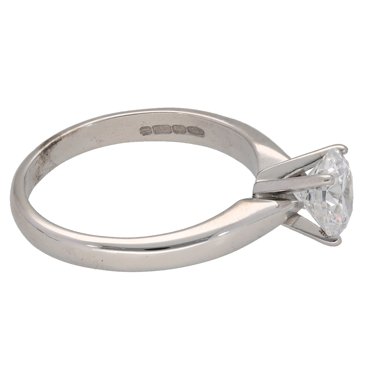 9ct Gold Cubic Zirconia Single Stone Ring Size L