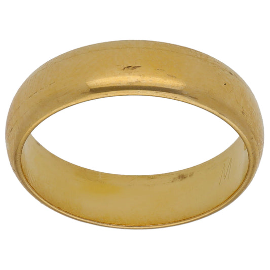 18ct Gold Plain Wedding Ring Size M