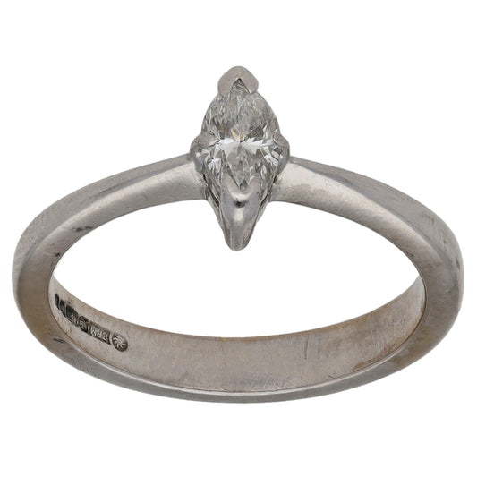 18ct White Gold 0.20ct Diamond Solitaire Ring Size K