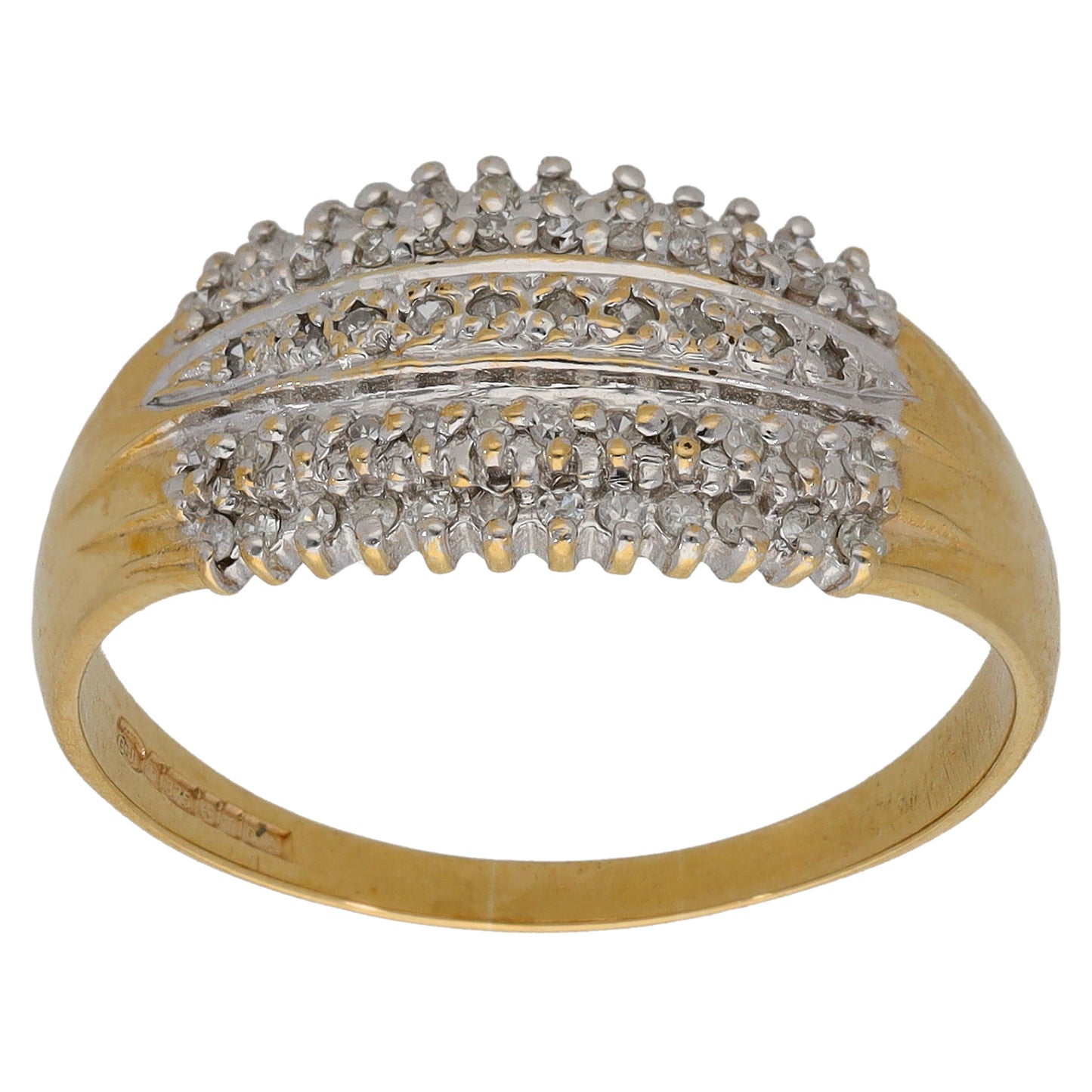 9ct Gold 0.29ct Diamond Dress/Cocktail Ring Size U