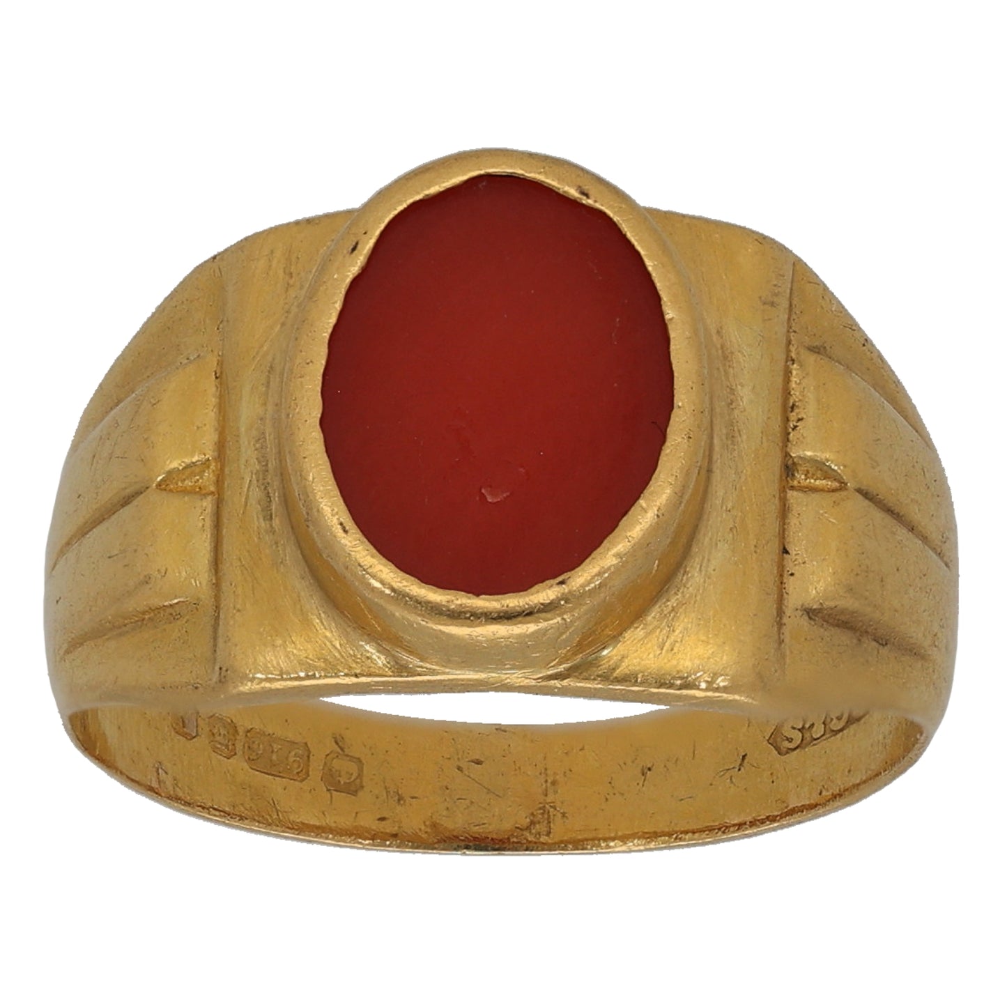 22ct Gold Imitation Single Stone Ring Size O