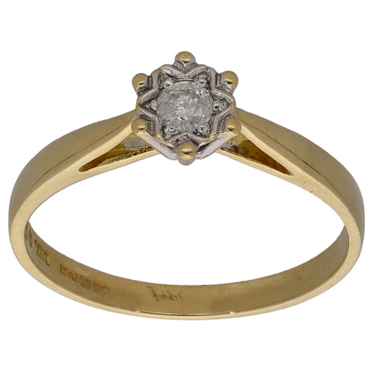 18ct Gold 0.10ct Diamond Solitaire Ring Size M