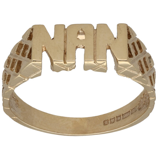 9ct Gold Nan Ring Size N