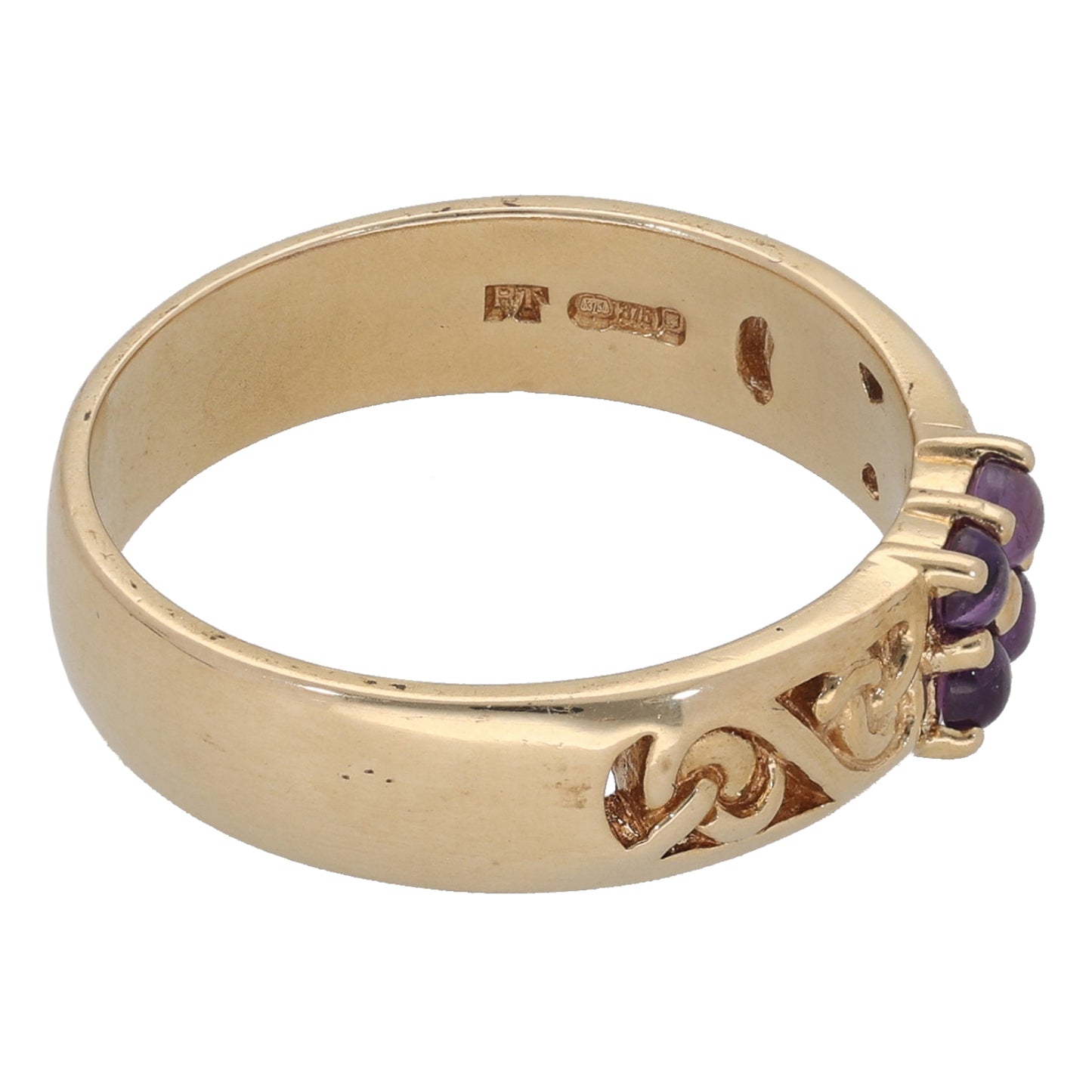 9ct Gold Amethyst Dress/Cocktail Ring Size P