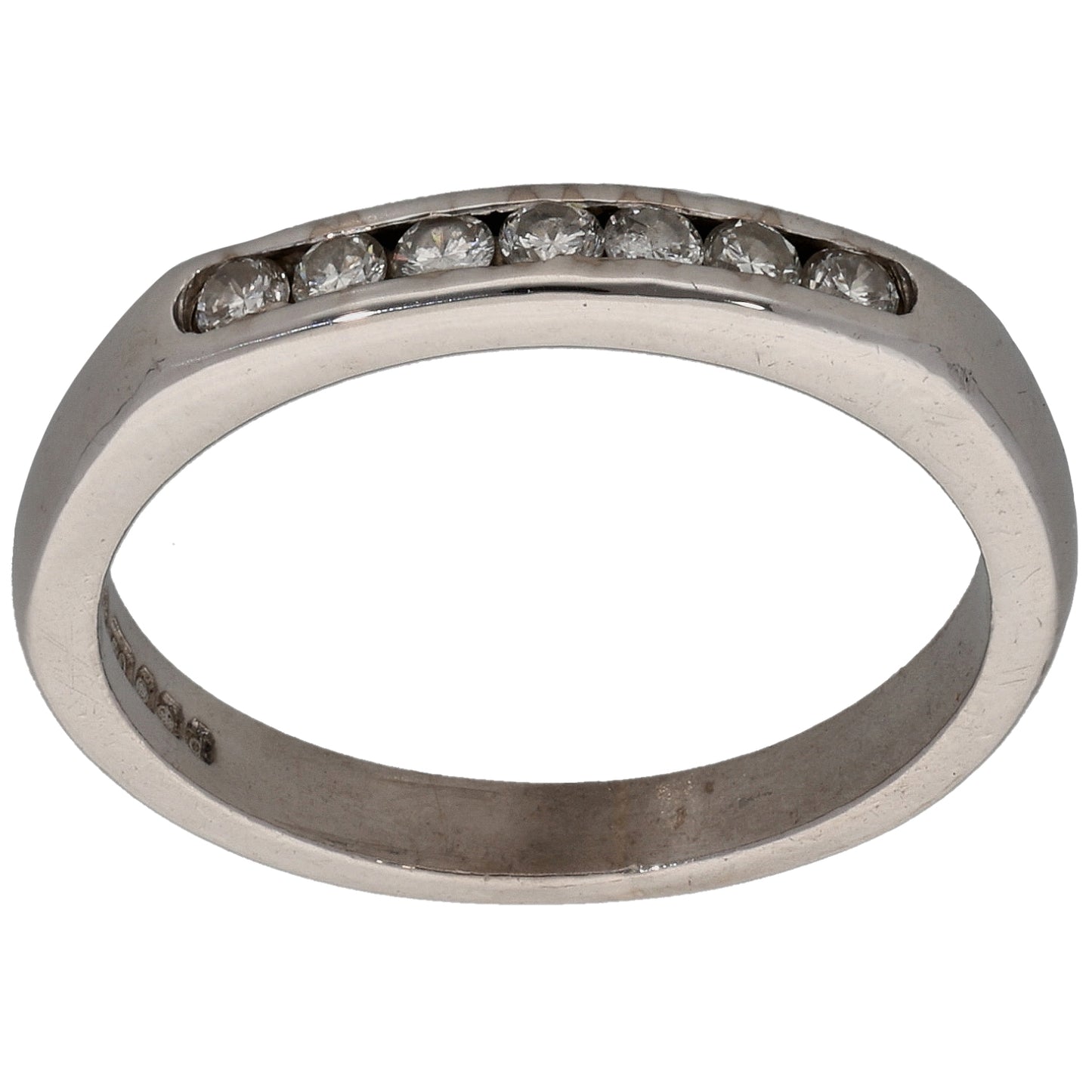 18ct White Gold 0.14ct Diamond Half Eternity Ring Size K