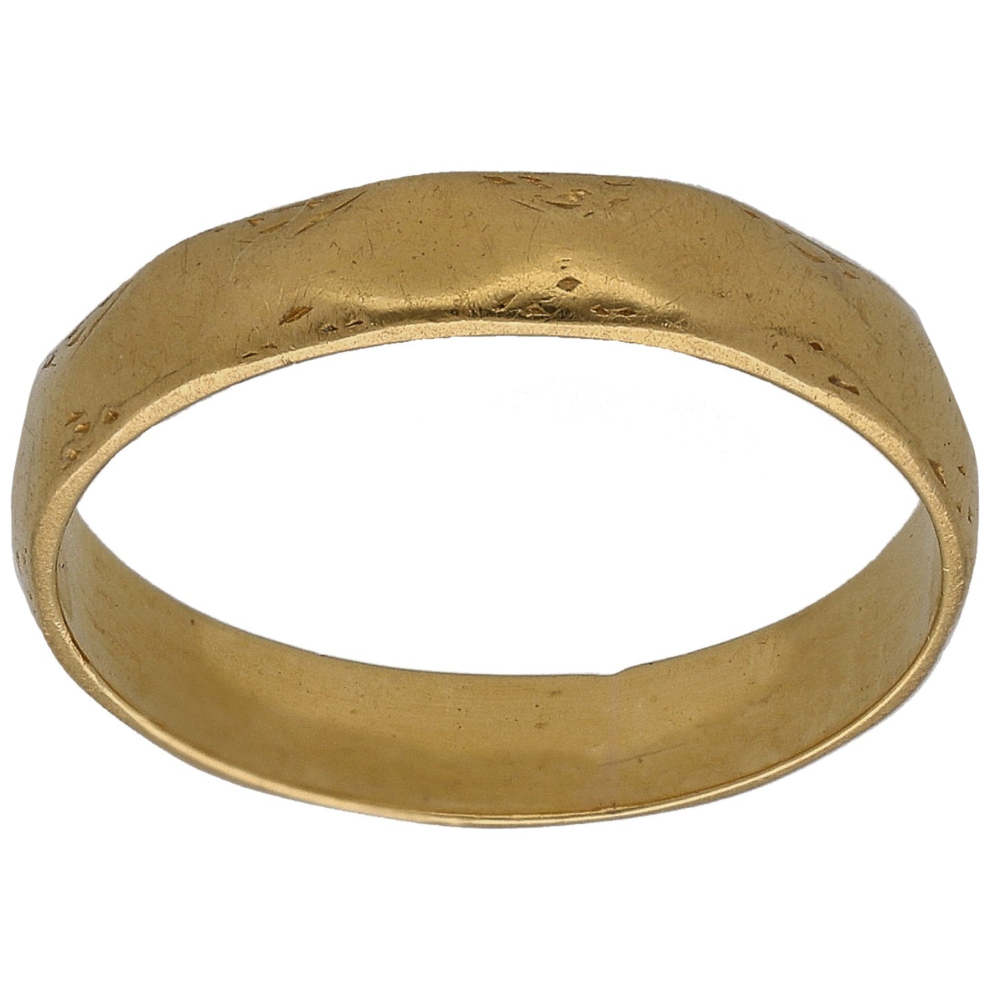 22ct Gold Patterned Wedding Ring Size L