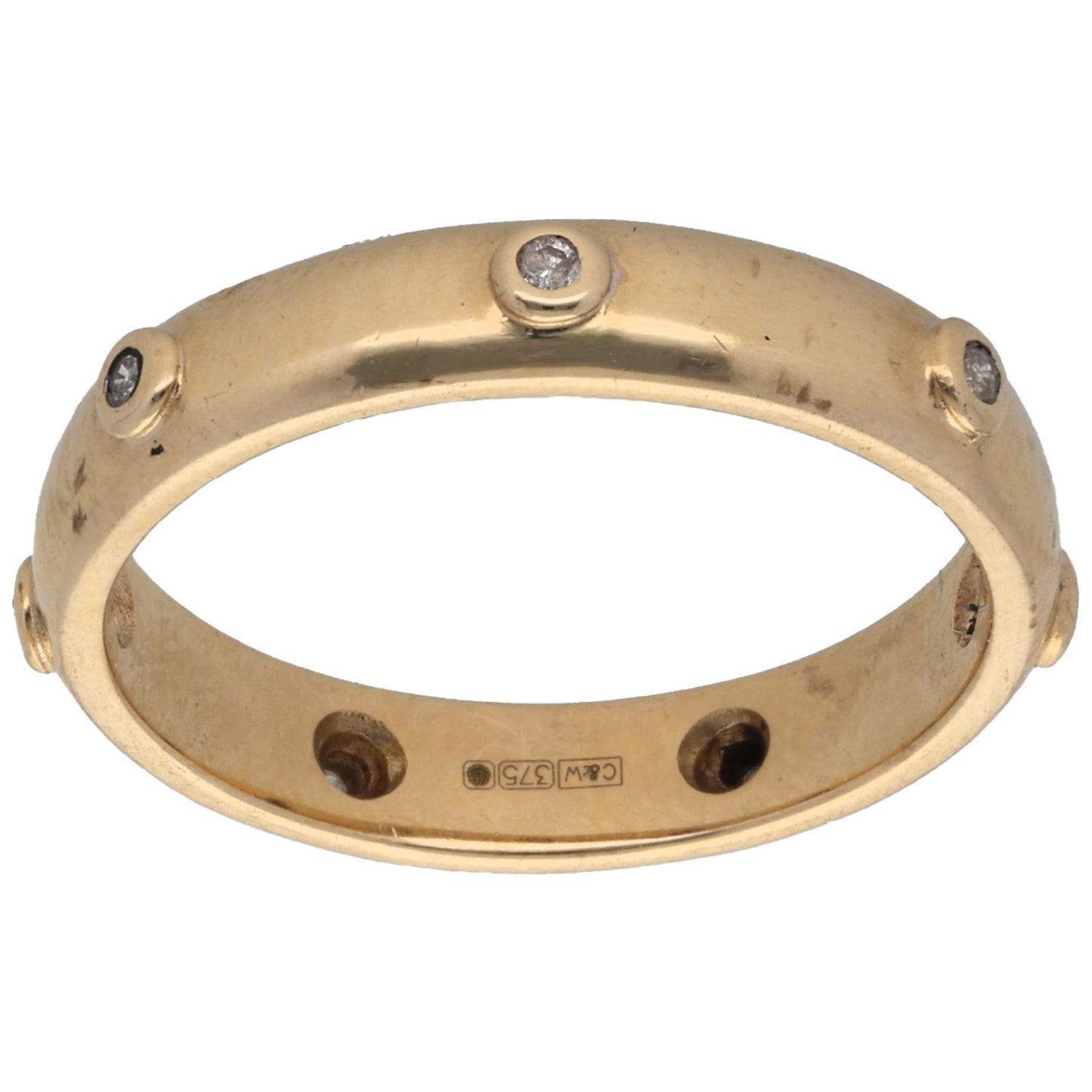 9ct Gold 0.035ct Diamond Eternity Ring Size N