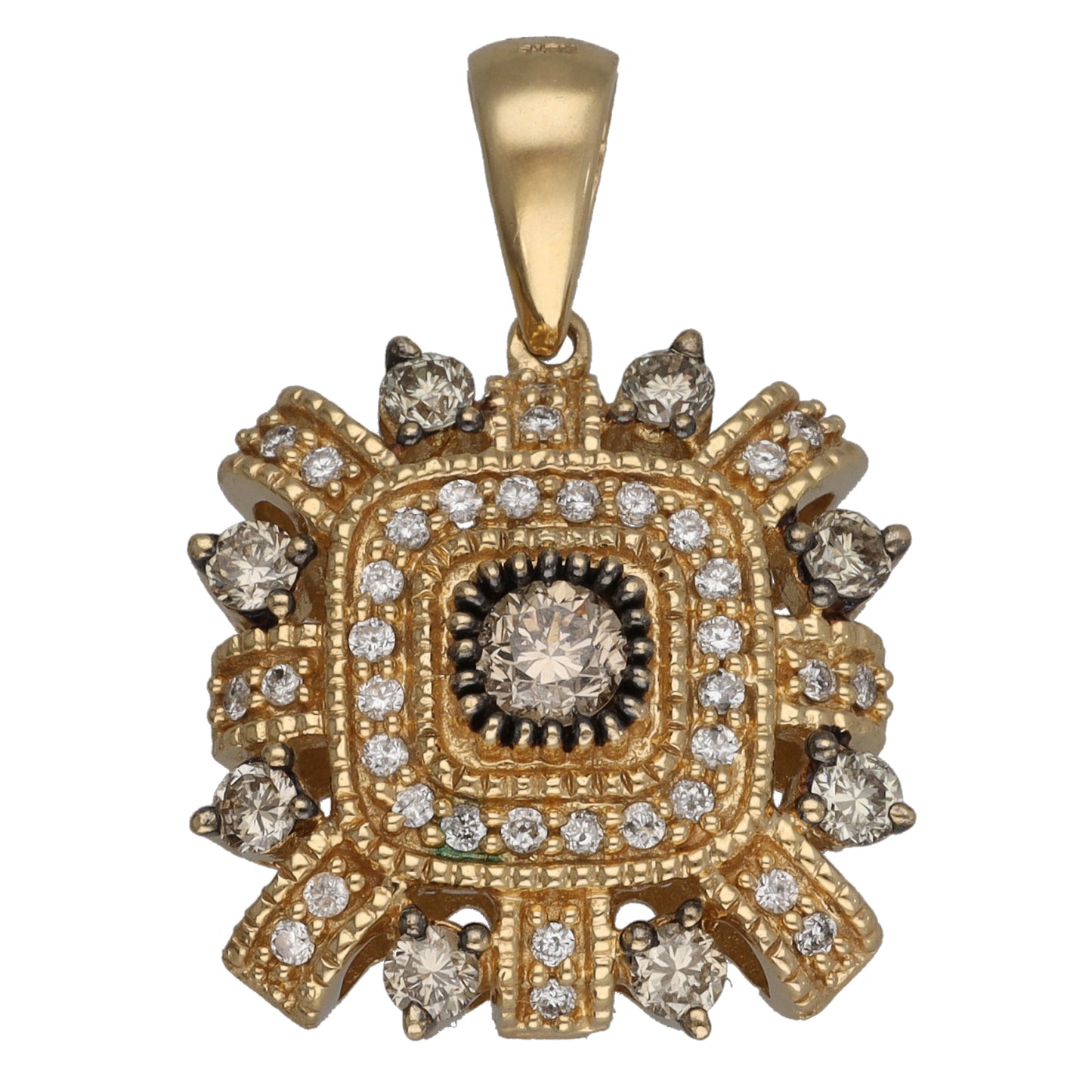 14ct Gold 1.92ct Diamond Earrings & Pendant Set