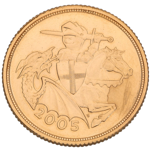 22ct Gold Queen Elizabeth II Full Sovereign Coin 2005