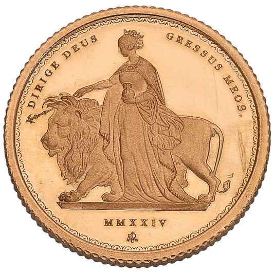 22ct Gold King Charles III Quarter Sovereign Coin 2024