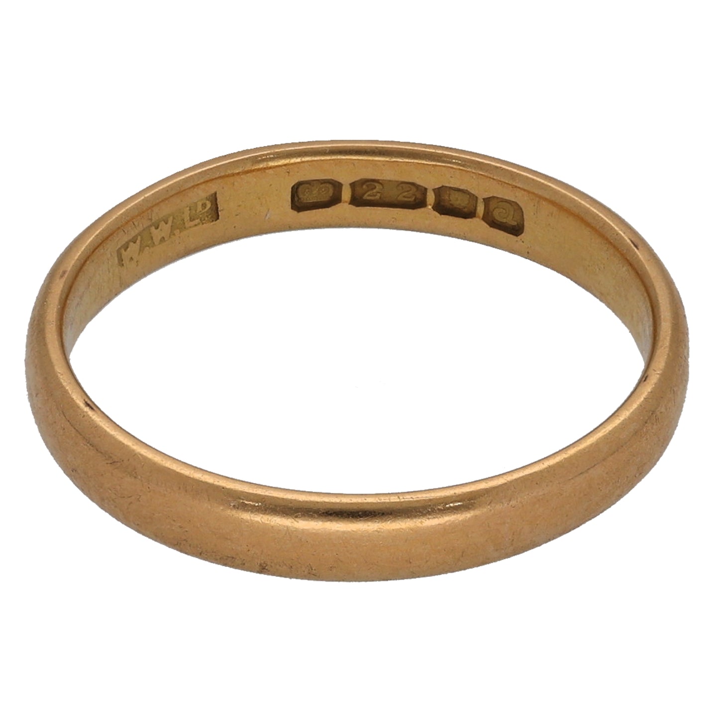 22ct Gold Plain Wedding Ring Size M