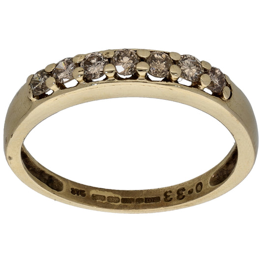 9ct Gold 0.21ct Diamond Half Eternity Ring Size M