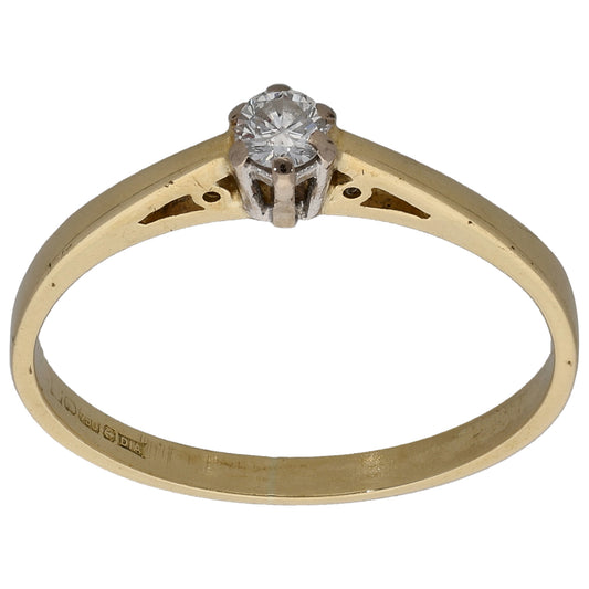 18ct Gold 0.10ct Diamond Solitaire Ring Size P