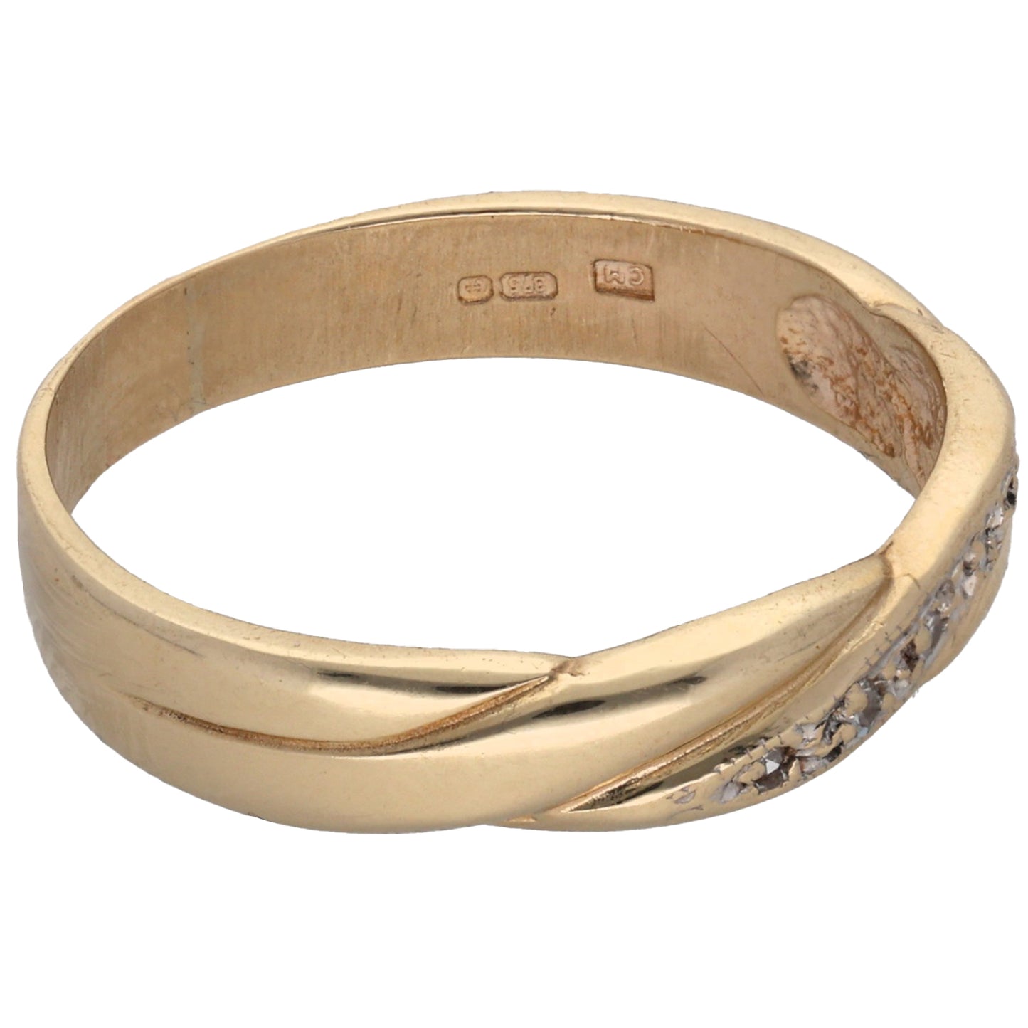 9ct Gold 0.025ct Diamond Alternative Ring Size T