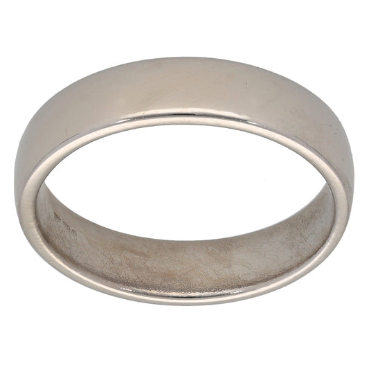 9ct White Gold Plain Wedding Ring Size S