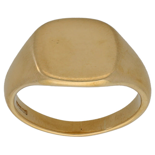 9ct Gold Plain Signet Ring Size O