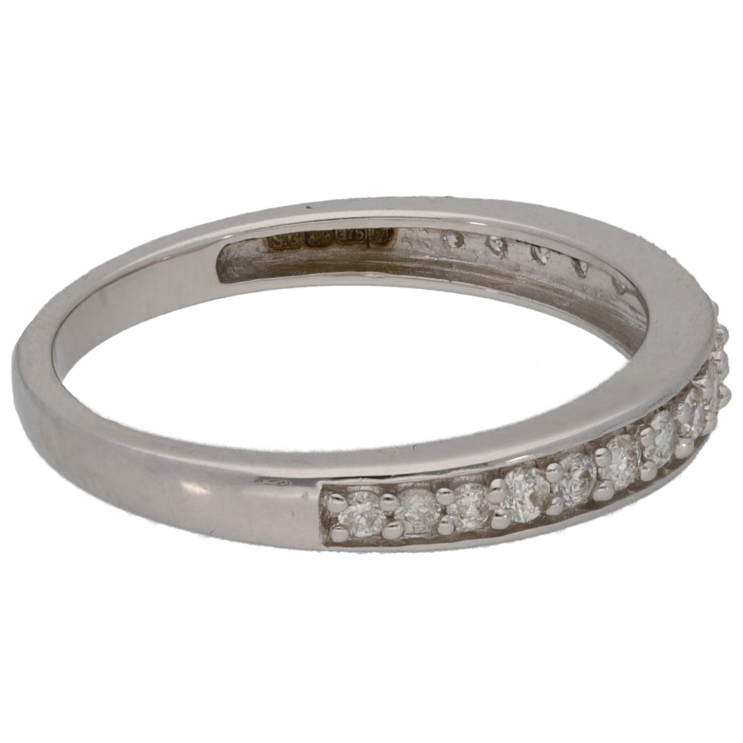 9ct White Gold 0.245ct Diamond Half Eternity Ring Size L