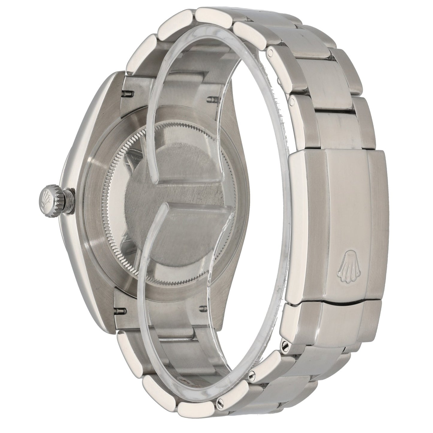 Rolex Datejust 41 126300, caseback, smooth bezel, stainless steel case and Oyster bracelet