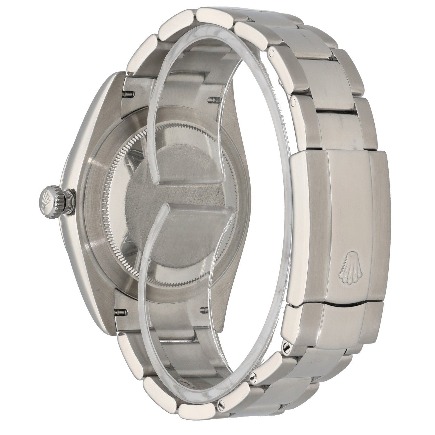 Rolex Datejust 41 126300, caseback, smooth bezel, stainless steel case and Oyster bracelet
