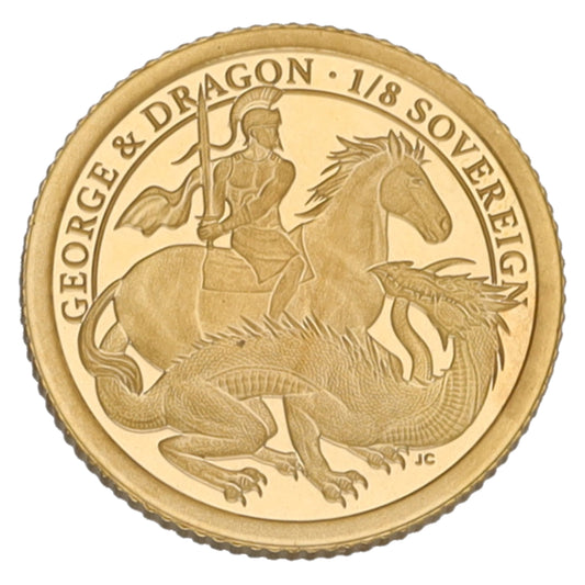 22ct Gold George & Dragon Eighth Sovereign Coin 2021