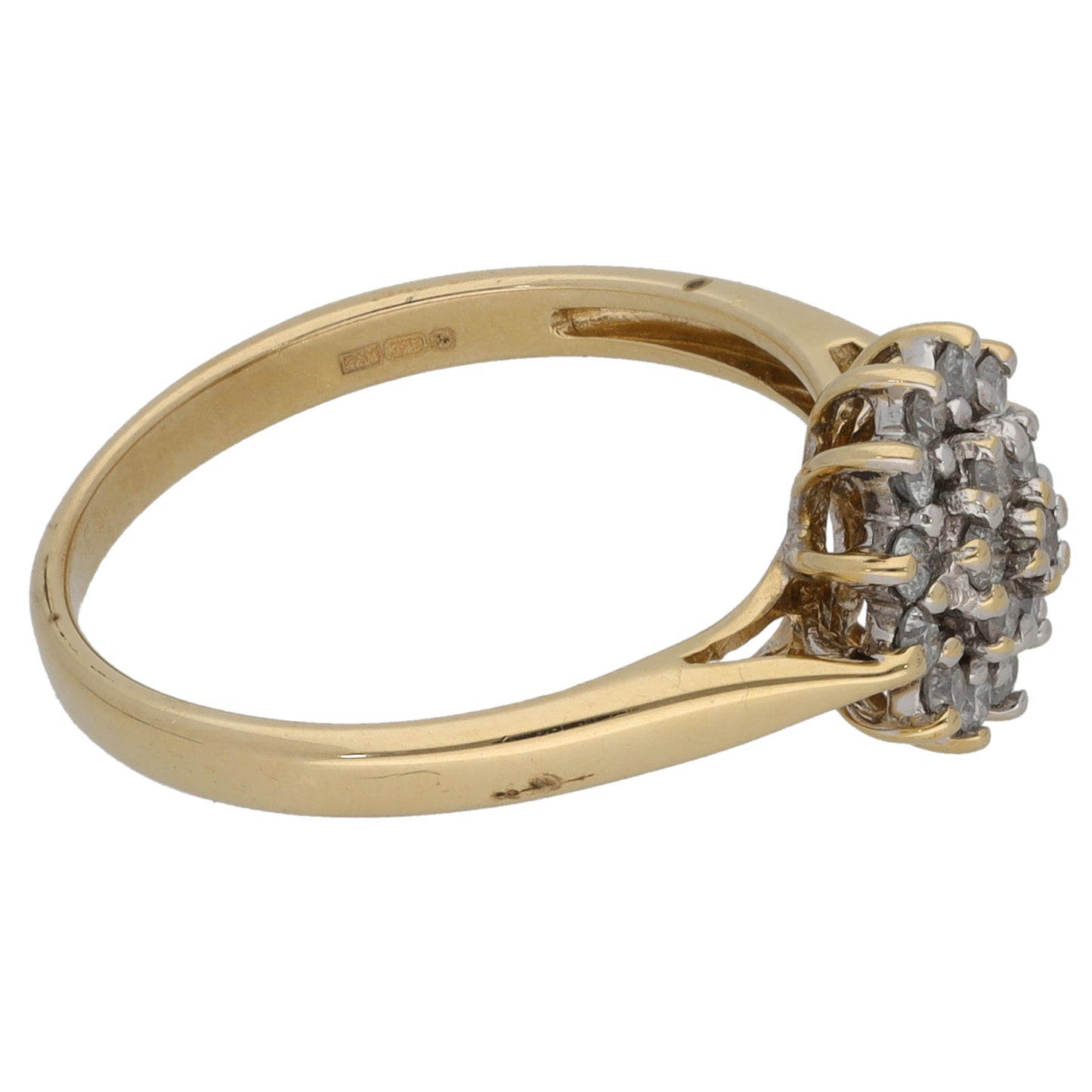 9ct Bicolour Gold 0.19ct Diamond Cluster Ring Size M