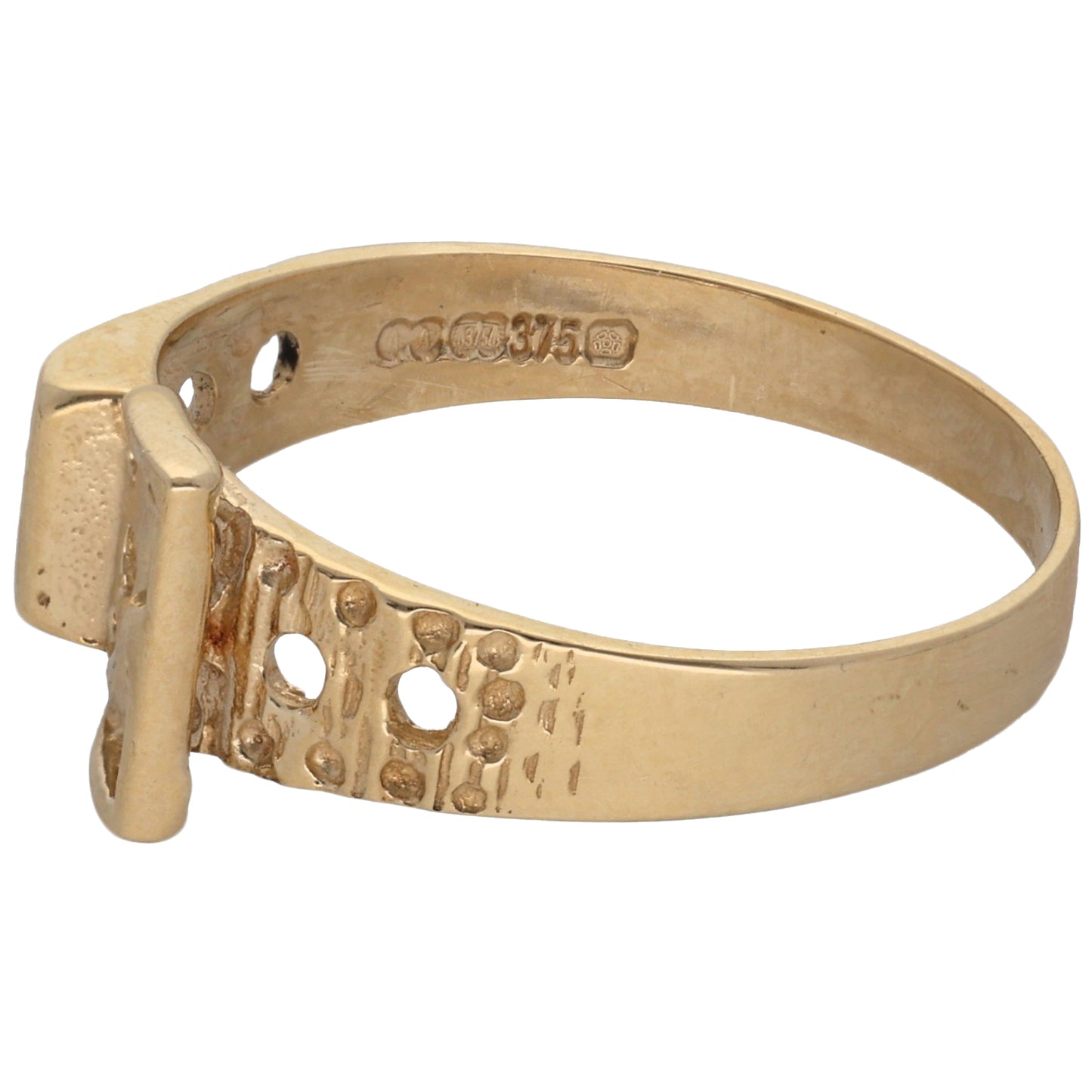 9ct Gold Buckle Ring Size Q