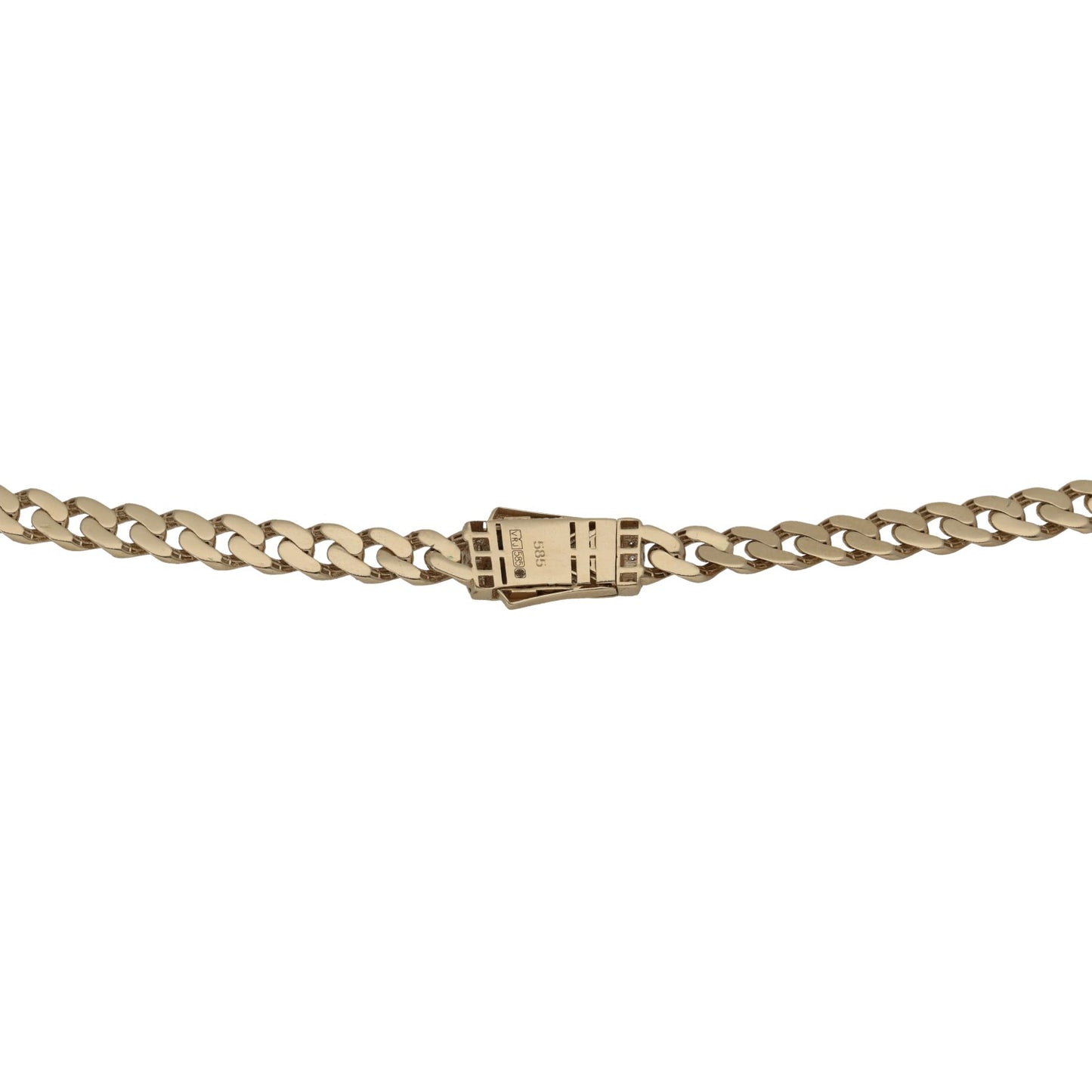 New 14ct Gold Greek Key Cubic Zirconia Cuban Chain 18"