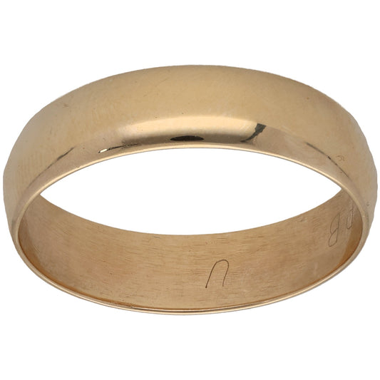 9ct Gold Plain Wedding Ring Size U