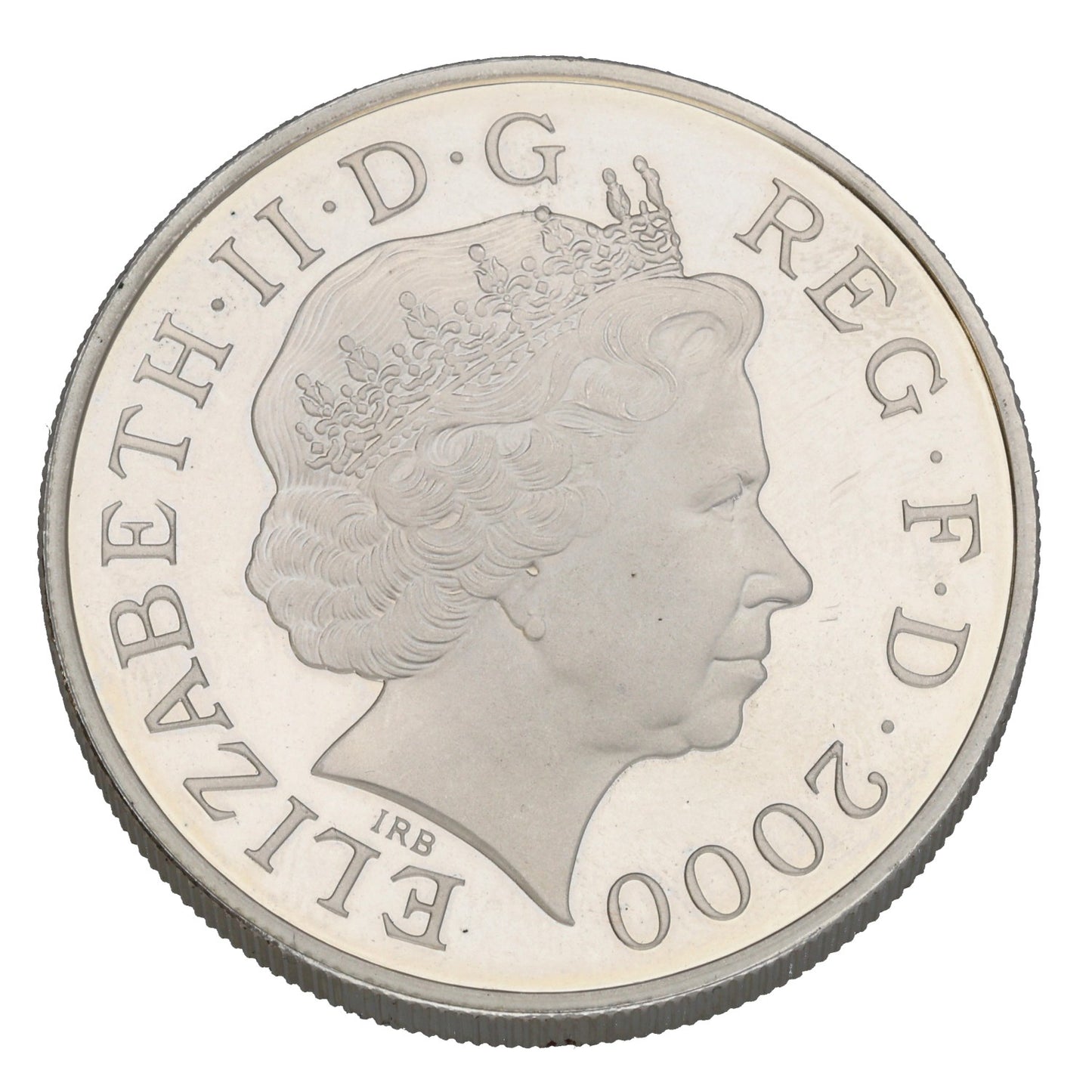 Sterling Silver Queen Elizabeth The Queen Mother Five Pounds Coin 2000