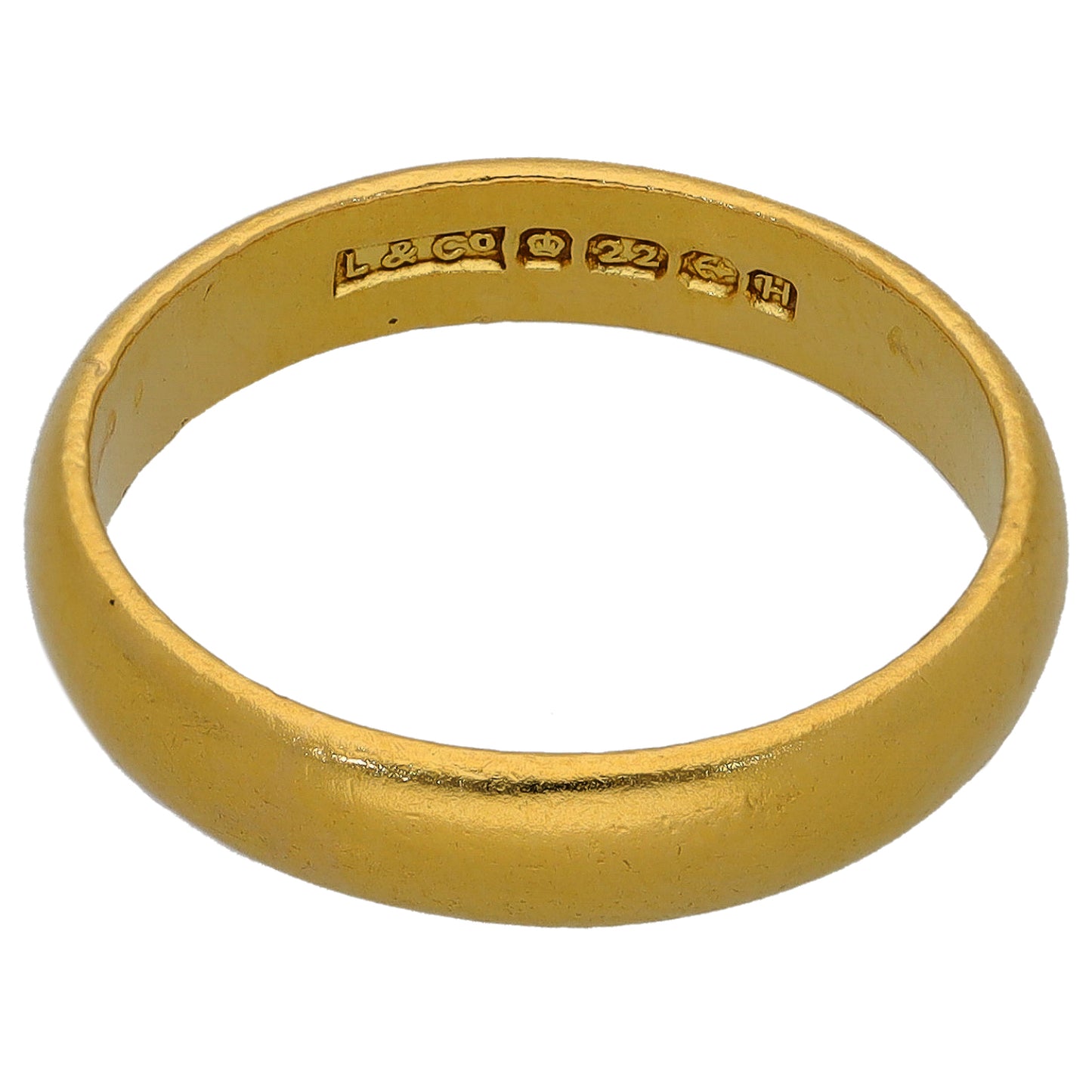 22ct Gold Plain Wedding Ring Size L
