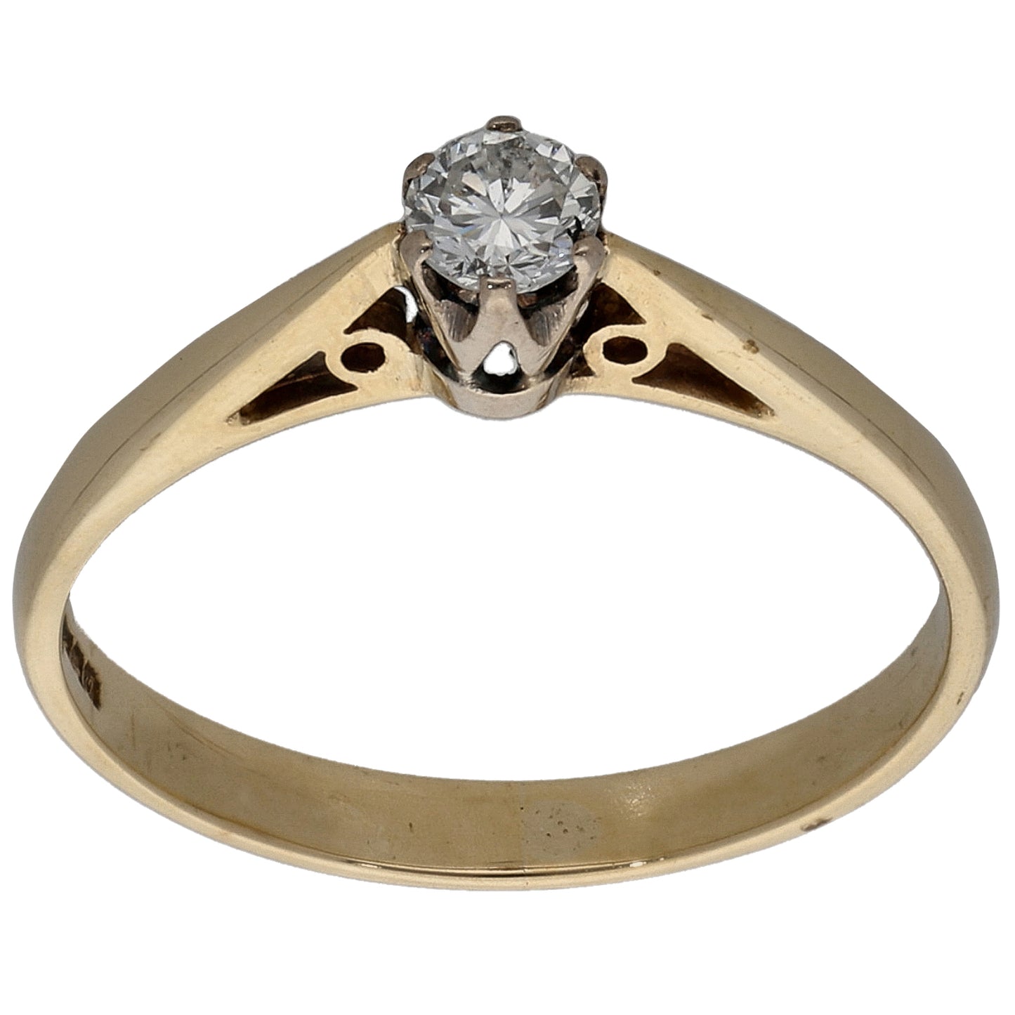 9ct Gold 0.15ct Diamond Solitaire Ring Size M