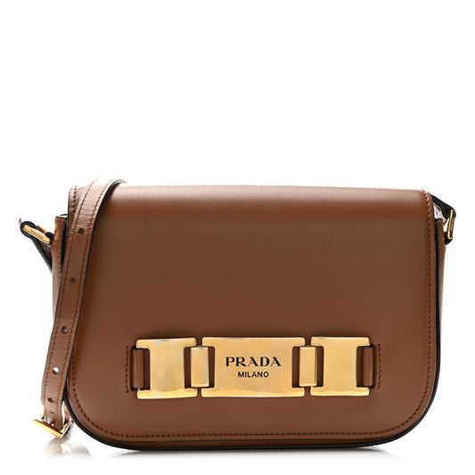 Prada Corsaire City Calf Leather Bag - Cognac