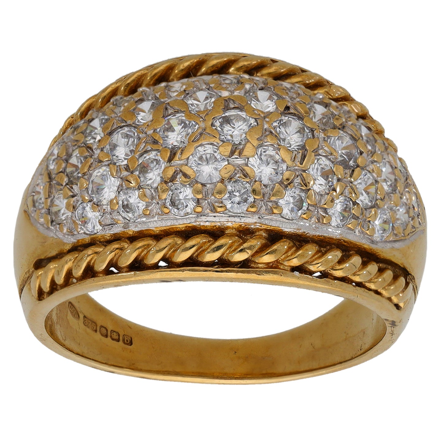 9ct Gold Cubic Zirconia Alternative Ring Size V