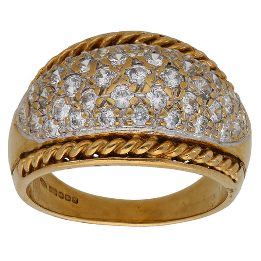 9ct Gold Cubic Zirconia Alternative Ring Size V